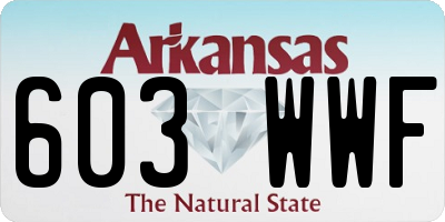 AR license plate 603WWF