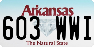 AR license plate 603WWI