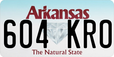 AR license plate 604KRO