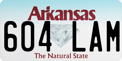 AR license plate 604LAM