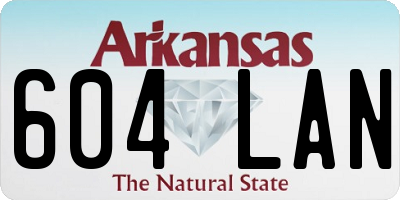 AR license plate 604LAN