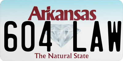 AR license plate 604LAW