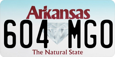 AR license plate 604MGO