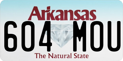 AR license plate 604MOU