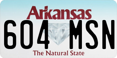 AR license plate 604MSN
