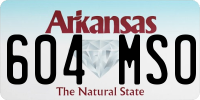 AR license plate 604MSO