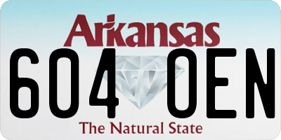 AR license plate 604OEN
