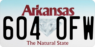 AR license plate 604OFW