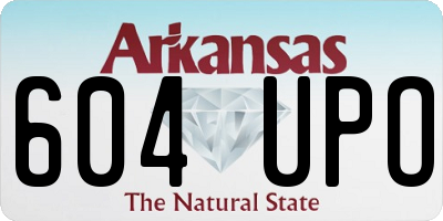 AR license plate 604UPO