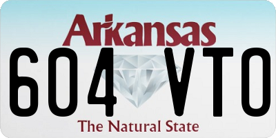 AR license plate 604VTO