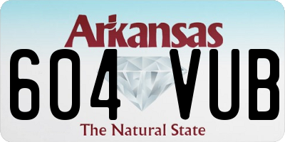 AR license plate 604VUB