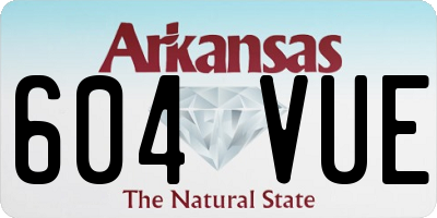 AR license plate 604VUE