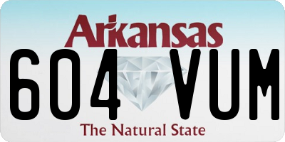 AR license plate 604VUM