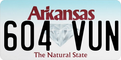 AR license plate 604VUN