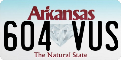 AR license plate 604VUS