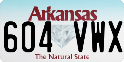 AR license plate 604VWX