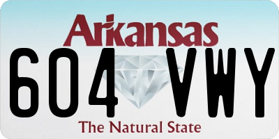 AR license plate 604VWY