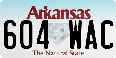AR license plate 604WAC