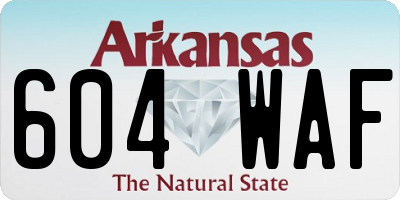 AR license plate 604WAF