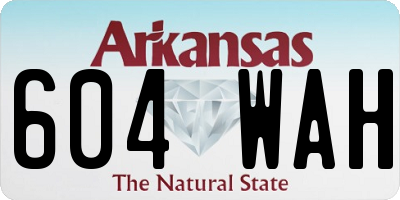 AR license plate 604WAH