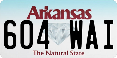 AR license plate 604WAI