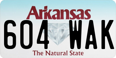 AR license plate 604WAK