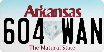 AR license plate 604WAN