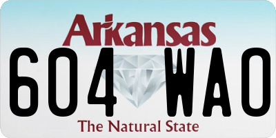 AR license plate 604WAO