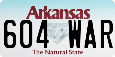 AR license plate 604WAR
