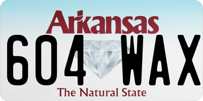 AR license plate 604WAX