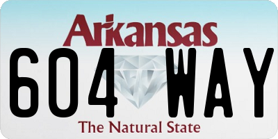 AR license plate 604WAY