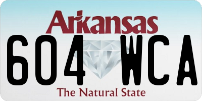 AR license plate 604WCA