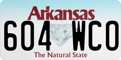 AR license plate 604WCO