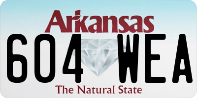 AR license plate 604WEA