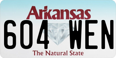 AR license plate 604WEN