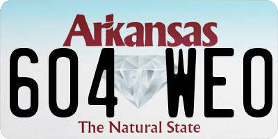 AR license plate 604WEO