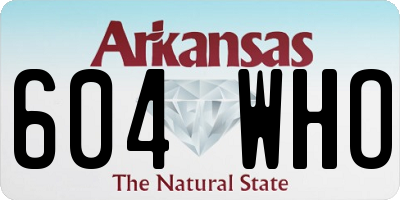 AR license plate 604WHO