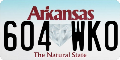 AR license plate 604WKO