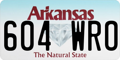 AR license plate 604WRO