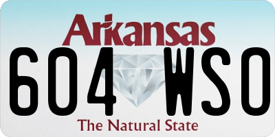 AR license plate 604WSO