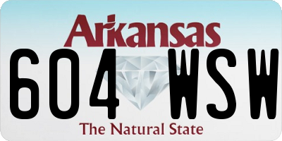 AR license plate 604WSW