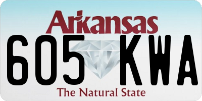 AR license plate 605KWA
