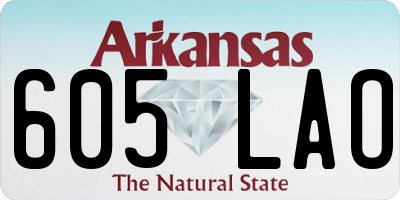 AR license plate 605LAO