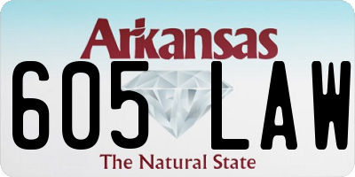 AR license plate 605LAW