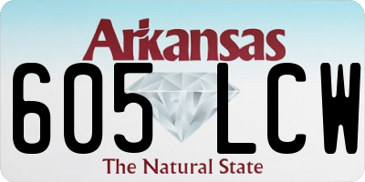 AR license plate 605LCW