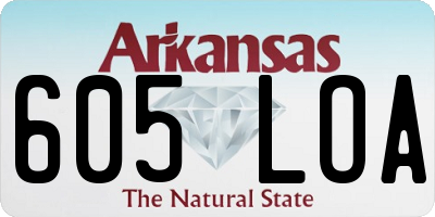 AR license plate 605LOA