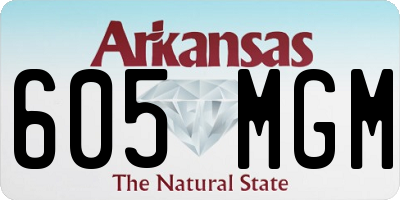 AR license plate 605MGM
