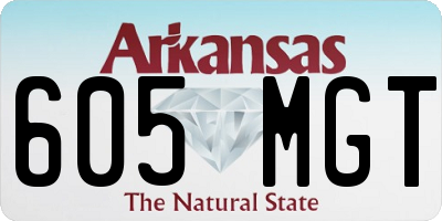 AR license plate 605MGT