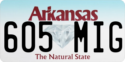 AR license plate 605MIG