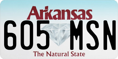 AR license plate 605MSN